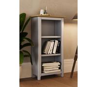 FWStyle 3 Tier Oak Veneer Bookcase Display Unit Grey FWStyle Grey