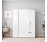 Fwstyle 4 Door 2 Drawer Large Combination Wardrobe In White White One Size