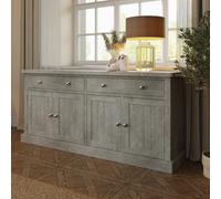 FWSTYLE 4 Door 2 Drawer Sideboard Solid Reclaimed Pine Limewashed Finish