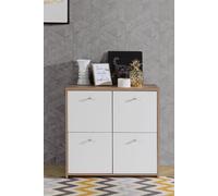 Fwstyle 4 Door Storage Cabinet Sonoma Oak & Matt White In Brown Brown