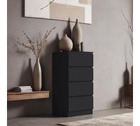 Fwstyle 4 Drawer Black Chest Of Drawers Scratch Resistant