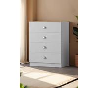 Fwstyle 4 Drawer Chest Matt White Oak Effect Top Bedroom Furniture White One Size