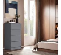 FWSTYLE 4 Drawer Chest Of Drawers Dark Grey Bedroom Furniture