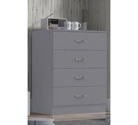 4 Drawer Chest Of Drawers Matt Grey Finish Tunis FWStyle Grey One Size