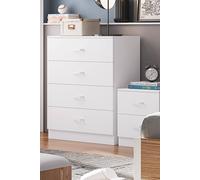 Fwstyle 4 Drawer Chest Of Drawers Matt White Finish Tunis White