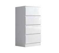 Fwstyle 4 Drawer Chest Of Drawers White Gloss Scratch Resistant (H) 99 (W) 40 (D) 40Cm
