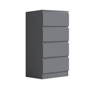 Fwstyle 4 Drawer Dark Grey Chest Of Drawers Scratch Resistant