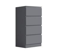 Fwstyle 4 Drawer Dark Grey Chest Of Drawers Scratch Resistant (H) 99 (W) 40 (D) 40Cm
