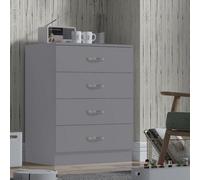 FWSTYLE 4 Drawer Matt Grey Chest Of Drawers Bedroom