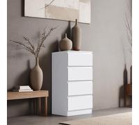 FWStyle 4 Drawer White Chest Of Drawers Scratch Resistant FWStyle White