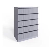 Fwstyle 5 Drawer Chest Of Drawers Dark Matt Grey Grey One Size