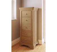 Fwstyle 5 Drawer Chest Of Drawers Solid Natural Lacquered Oak Finish Ready Assembled In Brown Brown One Size