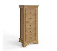 Fwstyle 5 Drawer Lacquered Oak Chest Of Drawers In Brown Brown One Size