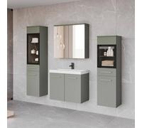 Fwstyle 5 Piece Misty Green Wall Mounted Full Bathroom Furniture Set Green One Size