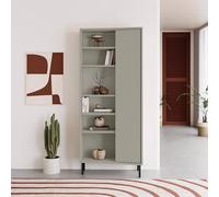Fwstyle 5 Tier Ash Green Curved Bookshelf Storage Unit Green