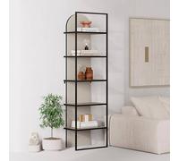 Fwstyle 5 Tier Modern Arched Sandstone Bookcase Shelving Unit In Beige Beige