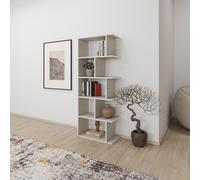 FWStyle 5 Tier Modern Open Plan Bookcase Shelving Unit in Beige FWStyle Beige