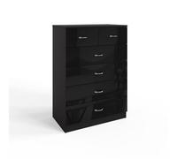 Fwstyle 6 Drawer Chest Of Drawers Black Gloss Scratch Resistant