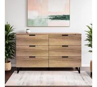 Fwstyle 6 Drawer Chest Of Drawers Cracked Oak Fast Click Assembly