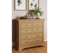Fwstyle 6 Drawer Chest Of Drawers Lacquered Oak Ready Assembled In Brown Brown One Size