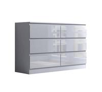 Fwstyle 6 Drawer White Chest Of Drawers Gloss Fronts