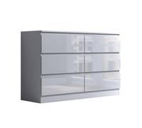 Fwstyle 6 Drawer White Chest Of Drawers Gloss Fronts White One Size