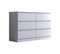 Fwstyle 6 Drawer White Chest Of Drawers Matt Effect Finish White One Size
