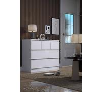 Fwstyle 7 Drawer Matt White Merchant Chest Of Drawers - Stora