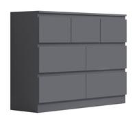 Fwstyle 7 Drawer Merchant Chest Dark Grey Scratch Resistant Grey One Size