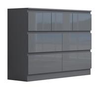 Fwstyle 7 Drawer Merchant Chest Gloss Grey