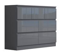 Fwstyle 7 Drawer Merchant Chest Gloss Grey Scratch Resistant Grey One Size