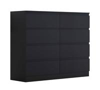 Fwstyle 8 Drawer Black Chest Of Drawers Matt Finish