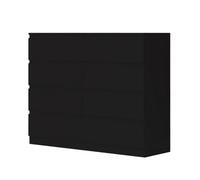 Fwstyle 8 Drawer Black Chest Of Drawers Scratch Resistant (H) 99Cm (W) 110Cm (D) 40Cm