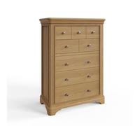 Fwstyle 8 Drawer Lacquered Oak Chest Of Drawers In Brown Brown One Size