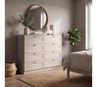 Fwstyle 8 Drawer Shaker Style Chest Of Drawers Wide Bedroom Storage Deep Design In Beige Beige