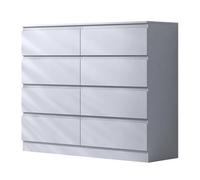 Fwstyle 8 Drawer White Chest Of Drawers Matt Finish