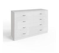 Fwstyle 8 Drawer White Gloss Chest Of Drawers Scratch Resistant