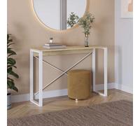 Fwstyle Archie White & Natural Oak Hallway Console Table (H) 75 (W) 110 (D) 35Cm