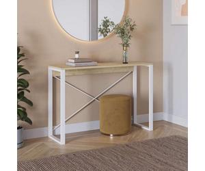 Fwstyle Archie White & Natural Oak Hallway Console Table (H) 75 (W) 110 (D) 35Cm