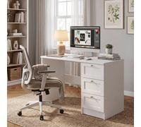 Fwstyle Artus 3 Drawer Dressing Makeup Vanity Table Bedroom Study Desk White