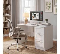 Fwstyle Artus 3 Drawer Dressing Makeup Vanity Table Bedroom Study Desk White White