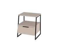 Fwstyle Bedside Chest Table 1 Drawer Open Shelf Sandstone In Beige Beige