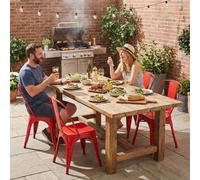 Fwstyle Bistro Set Of 4 Red Gloss Metal Chairs (H) 84 (W) 45.5 (D) 51Cm