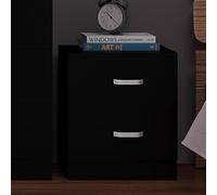 Fwstyle Black 2 Drawer Bedside Table Chest Scratch Resistant Black One Size