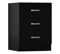Fwstyle Black 3 Drawer Chest Of Drawers Metal Handles Scratch Resistant
