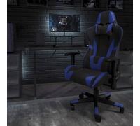 Fwstyle Black & Blue Bucket Seat Racer Gaming Chair Faux Leather Black