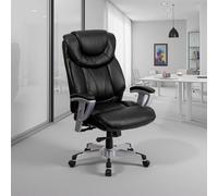 Fwstyle Black Faux Leather Cushioned High Back Executive Office Chair Black One Size