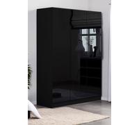 Fwstyle Black Gloss 3 Door Wardrobe Push To Open Soft Close Black One Size