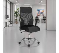 Fwstyle Black Mesh Striped Ergonomic High Back Stylish Office Chair Black One Size