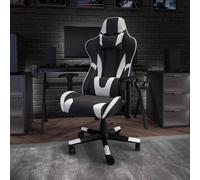 Fwstyle Black & White Bucket Seat Racer Gaming Chair Faux Leather Black One Size